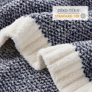 Snuggle Sac Heather Navy Twin Size Blankets, Super Soft Microfiber, Warm Cozy Knit Fuzzy Plush Blankets for Sofa, Bed, Living Room, Navy, 60x80 inches by TinyTreasures Baby Boutique