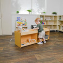 Angeles Value Line Toddler Storage with Mirror Back, Classroom Shelves and Daycare Furniture, Kids' Bookcases Cabinets & Shelves, 48" L x 15" W x 17" H by TinyTreasures Baby Boutique