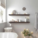 Wood Floating Shelves for Wall Decor, Rustic Wall Shelves for Bedroom Bathroom Kitchen Living Room, Set of 4 Walnut 36 Inch by CozyNest Decor
