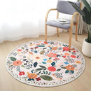 Round Rug 4ft Washable Circle Rug Non Slip Low Pile Boho Floral Small Circular Rug for Bedroom, Bathroom, Entryway, Kids Room, Office, College Dorm(Beige) by CozyNest Decor