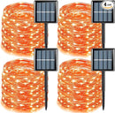 YEGUO 4 Pack Orange Solar Halloween Lights Outdoor Waterproof, Each 33ft 100 LED Solar Fairy Lights, 8 Modes Solar String Lights by GreenHaven Gardens