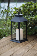 YAKii Hanging Glass Panes Lantern Portable Led Lantern Decorative Operated by 3AAA Battery Use for Garden Yard, Indoor Decoration Candle (Black) by CozyNest Decor