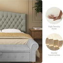 Velvet Upholstered Headboard Queen/Full Size Latest Model Wall Mount, Bed Frame Mount, Featuring High-Density Sponge Padding, Luxury Texture Easy Assembly Comfort and Style-Taupe by CozyNest Decor