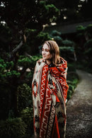 Inca Aztec Throw, Queen, King Blanket | Southwest Indian Navajo Boho Style | Native Cover for Camping, Bedding, Couch, Vanlife | Faux Alpaca, Lightweight, Hypoallergenic (Inti Red, Queen) by CozyNest Decor