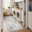 Washable Area Rugs 2'x6' Non-Slip Modern Abstract Soft for Living Room Entryway Bedroom Nursery, Print Pattern, Gray White Grey by TinyTreasures Baby Boutique