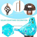 Decorative Solar Lights, Outdoor Solar Bird Stake Lights, Hand Blown Glass Decorative Garden Pathway Lights Outdoor Waterproof Glass Stakes (Light Blue) by CozyNest Decor