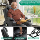 VIVIJASON Power Lift Chair Electric Recliner for Elderly Heated Vibration Massage Faux Leather Recliner Chair with 2 Remote Controls, Cup Holders, Side Pockets & USB Ports for Living Room (Black) by CozyNest Decor