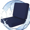 Favoyard Outdoor Deep Seat Cushion Set, 19 x 19 Inch Rainproof & 3-Year Fade Resistant Patio Furniture Cushions, Removable Seat Bottom & Back Cushion Covers with Ties for Chair, Sofa, Couch, Blue by GreenHaven Gardens