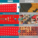 4 Pack Steel Peg Board,Universal 1/8 and 1/4 Pegboard Accessories,Ideal for Garage Tool Storage, Office Organization, Craft Room, Kitchen etc. (Red, 4-12X12) by GreenHaven Gardens