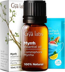 Gya Labs Myrrh Essential Oil for Skin - 0.34 Fl Oz - 100% Pure Natural Myrrh Oil for Diffuser, Face, Hair, Massages & Candle Making Scent by CozyNest Decor