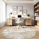 Round Rug Living Room Rugs: 6Ft Washable Circle Large Abstract Modern Soft Stain Resistant Non Slip Indoor Floor Carpet for Bedroom Nursery Office Dining Room Dorm Home House Decor- Gray Gold by TinyTreasures Baby Boutique