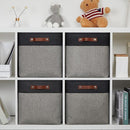 DULLEMELO Storage Bins for Organizing,Closet Storage Baskets for Gift Empty,Large Linen Canvas Storage Bins with Handles for Home Office Toys Shelves(Black&Grey, 13 inch Cube) by TinyTreasures Baby Boutique