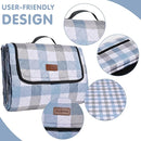 Extra Large Picnic Blanket 80''x 60'' Waterproof Foldable Picnic Mat for Beach, 5-Layer Outdoor Blanket for 6 to 8 Adults,Camping Grass Lawn Park Accessories Couple Park Wedding Registry(Blue Gray) by TinyTreasures Baby Boutique
