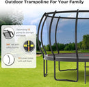 Tatub Large Trampolines Outdoor 10 12 14 15 16FT for Kids and Adults,Outdoor Recreational Pumpkin Trampolines with Curved Poles and Safety Enclosure Net, Basketball Hoop, Ladder by TinyTreasures Baby Boutique