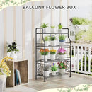 GIOTORENT Plant Stand Outdoor Indoor 4 Tier Metal Waterproof - 41.3" Plant Shelf for Patio, Balcony, Living Room, Large Capacity Tiered Plant Rack, Black by GreenHaven Gardens