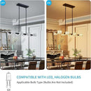 XINGQI Modern Chandeliers for Dining Room Over Table, 8-Light Rectangular Kitchen Island Light Fixture, Linear Farmhouse Metal Glass Black Vintage Hanging Lamp for Living Room Bar by CozyNest Decor