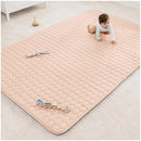 Comfy Cubs Rectangle Kids Play Mat - Large 60 x 96 inches Soft Quilted Baby Floor Mat with Non-Slip Bottom - Plush Design for Toddlers' Playtime and Relaxation - Comfortable and Durable - Blush by TinyTreasures Baby Boutique