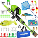 ODDSPRO Kids Fishing Pole Pink, Portable Telescopic Fishing Rod and Reel Combo Kit - with Spincast Fishing Reel Tackle Box for Girls, Youth by TinyTreasures Baby Boutique