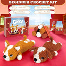 Crochet Kit for Beginners, 2 Adorable Corgi Dog Crochet Animals Kits, Easy Beginner Crochet Kit for Adults & Kids, Women & Men, DIY Craft Knitting Kit with All Supplies by TinyTreasures Baby Boutique