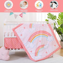 Viviland 3 Pieces Baby Bedding Set for Boy Girls, Baby Bedding Set for Newborn, Infant & Toddler - Rainbow by TinyTreasures Baby Boutique
