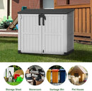 Outdoor Storage Shed Resin Tool Shed, 36 Cu Ft Waterproof Outdoor Horizontal Storage, Weather-Resistant Utility Shed with Air Vent for Trash and Lockable Doors, Garden Tools by CozyNest Decor