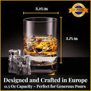 Voted Best High-End Whiskey Decanter 2024 by Food & Wine Magazine |1Hand-Blown Decanter & 4 Tumblers |Made in Europe |100% Lead-Free Crystal |Gift Box by CozyNest Decor