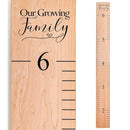 Wooden Growth Chart – Kids Height Chart, Wall Measurement for Kids, Height Chart for Wall, Growth Ruler for Children – Our Growing Family, Natural (63"x6.7") by TinyTreasures Baby Boutique