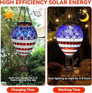 VOREEN American Flag Hot Air Balloon Solar Lantern, Mosaic Solar Outdoor Hanging Wind Light, IP44 Waterproof, Patio Festive Decor, Patriotic Theme, Easter Gifts for Mom Grandma by GreenHaven Gardens