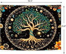 Delur Tree of Life Tapestry Moon Phase Nature Flower Plant Tapestry Wall Hanging Boho Mandala Spiritual Sun Aesthetic Psychedelic Headboard for Bedroom Living Room Home Decor (70.8" x 92.5") by CozyNest Decor