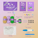 Crochet Kit for Beginners - Knitting Kit for Adults & Kids | Learn to Crochet Animals Frog Octopus Cow with Step-by-Step Video Tutorials by TinyTreasures Baby Boutique