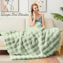 Latepis Soft Faux Fur Blanket Bubble Twin Size Comfy Blanket for Bed Fuzzy Cozy Thick Blankets for Couch Bedroom Furry Warm Blankets for All Seasons Luxury Bed Throw 60x80 Inch Sage Green, 860gsm by CozyNest Decor