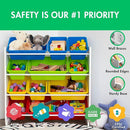 Humble Crew Kids Toy Storage Organizer with 12 Plastic Bins, White/Primary – Removable Bins for Playroom, Bedroom, Toddler Furniture for Boys and Girls Ages by TinyTreasures Baby Boutique