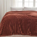 NEWCOSPLAY Super Soft King Blanket Coffee Premium Silky Flannel Fleece 3D Ribbed Jacquard Lightweight Bed Blanket All Season Use (Coffee Ribbed, King(90"x110")) by CozyNest Decor
