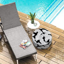 LVTXIII Inflatable Stool Ottoman Footrest with Handle, Indoor or Outdoor Foot Rest for Home Patio Garden and Camping, D21 x H9, Black Lush Leaf Jungle by CozyNest Decor