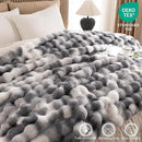 Cozy Faux Fur Throw Blanket for Couch-Warm Fuzzy Throw Blanket, Soft Plush Thick Bubble Blankets for Bedroom and Living Room, Furry Luxury Blanket, 50 x 60,Tie-Dye Grey by CozyNest Decor