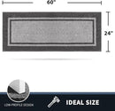 PURRUGS Dirt Trapping Door Mat 24" x 60", Non-Slip/Skid Machine Washable Entryway Rug, Shoes Scraper, Area Rug, Super Absorbent Welcome Mat for Muddy Wet Shoes and Paws, Light Grey & Dark Grey by CozyNest Decor