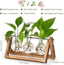 YIBOT Plants Propagation Stations,Desk Plant Terrarium with Retro Wooden Stand,Plant Lover Gifts for Women for Hydroponics Plants Home Garden Wedding Decor(3 Bulb Vase) by GreenHaven Gardens
