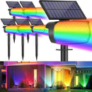 Solar Color Changing Spot Lights Outdoor, IP65 Waterproof Christmas Lights, Multicolor Landscape Spotlights, Large Panel Powered Yard Garden Pathway Light 6 Pack by GreenHaven Gardens