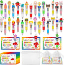 30 Set Cute Multicolor Pens in One 4-in-1 Fun Pens Bulk with 30 Gift Cards for Kindergarten Party Welcome Back To School Student Gift Bulk Office School Exchange Gifts by TinyTreasures Baby Boutique
