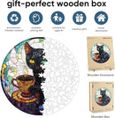 Wooden Puzzle for Adults, Black Cat Wooden Jigsaw Puzzles(16.5 * 16.5in-500pcs), Unique Animal Shape Wood Cut Puzzles Best Gift for Adults and Kids Family Game by TinyTreasures Baby Boutique