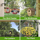 15 Inch 2 Black Pack Heavy Duty Outdoor Plant Hangers for Hanging Baskets, Iron Hanging Plant Brackets for Hanging Plants Outside, Metal Plant Hooks Plant Wall Hooks for Hanging Lantern, Bird Feeder by GreenHaven Gardens
