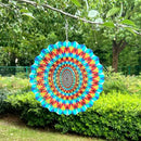 3D Wind Spinner Rainbow Mandala Stainless Steel Metal Wind Spinner Kinetic Metal Art Multi-Color Geometric Pattern Hanging Ornament for Yard Garden Patio by GreenHaven Gardens