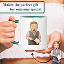 Personalized Coffee Mug, Custom Drawing Portrait Gift, Funny Customized Coffee Gift for Men & Women, Custom Mugs with Pictures, Green 11oz Father's Day Mug by TinyTreasures Baby Boutique