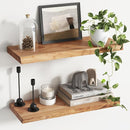 Rustic Elm Wood Floating Shelves for Wall, Live Edge 24"W x 9.2"D x 1.4"H, Set of 2 with Invisible Bracket, Wall Mounted Storage Shelves for Living Room Bedroom Kitchen Bathroom Decor, Natural Finish by TinyTreasures Baby Boutique