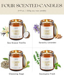 AOOVOO Scented Candles - 4PC Candle Set, 36 oz Soy Candles, Soy Candle for Home Scented, Lavender/Vanilla/Eucalyptus/Sage by CozyNest Decor