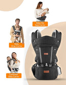 besrey Baby Carrier Hip Seat for Dad, Front Summer Infant Carrier Newborn to Toddler, Plus Men Backpack Holder, Harness for Carrying Infant, Hip Seat with Strap by TinyTreasures Baby Boutique