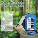 Bird Feeder Squirrel Proof Metal Hanging for Outdoor Wild Bird Seed, 5LBS with Bilateral Weight-Activated Perches, Heavy Duty Bird Feeders for Outside Wild Bird - Blue by GreenHaven Gardens