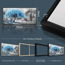 ZUITINGHUA Black Framed Canvas Wall Art For Living Room Large Wall Decor For Office Bedroom Decorations Blue Tree Landscape Pictures Black And White Paintings Artwork Aesthetic Home Decor 30x60 In by CozyNest Decor