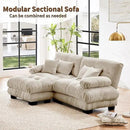 Modular Sectional Sofa, L Shaped Couch with Ottoman, 2 Seater Cloud Couch Small Couches for Small Spaces, Modern Deep Seat Sofa Living Room Oversized Loveseat W/Bolster Armrests 4 Pillows by CozyNest Decor