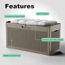 Vixzen 60 Gallon Outdoor Deck Box,Lockable Resin Waterproof Storage Box,UV Resistant,Weather Resistance,Outside Storage Bin for Gardening Tools,Pool Supplies,Gray by CozyNest Decor